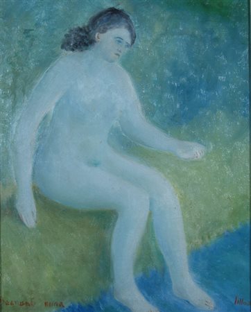 LILLONI UMBERTO (Milano 1898 - Milano 1980) "Bagnante nuda" 1951 Olio su tela...