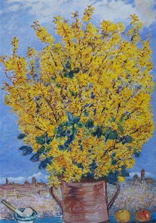 CASCELLA MICHELE (Ortona 1892 - Milano 1989) "For Sythia" 1979 Olio su tela...