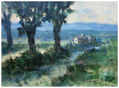 ITALO (Cosimo) LOTTI Pisa 1912 – Pisa 2009 Paesaggio e un olivo Olio su...