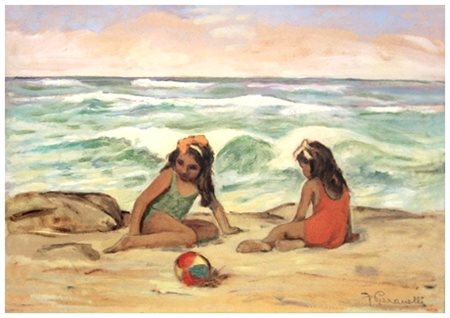 FERRUCCIO PIZZANELLI Pisa 1879 – Pisa 1950 Bambine sul mare (Marina di Pisa)...