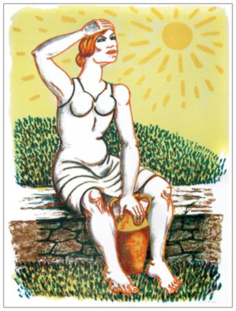 GIUSEPPE MIGNECO Messina 1908 – Milano 1997 Senza titolo Litografia a colori...