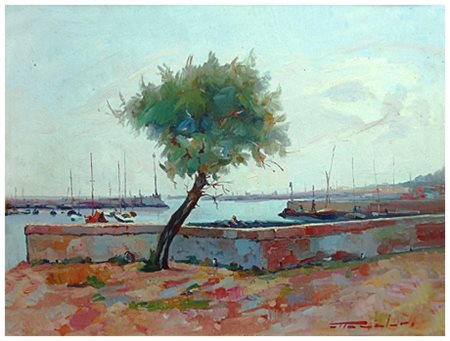 OTTORINO VALORI Livorno 1909 – Livorno 1999 Tamerice all’Ardenza Olio su tela...