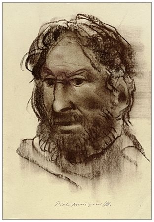 PIETRO ANNIGONI Milano 1910 – Firenze 1988 Volto Sanguigna su cartoncino 28,5...