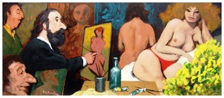 FAUSTO MARIA LIBERATORE Lucca 1922 – Lido di Camaiore 2004 Senza titolo Olio...