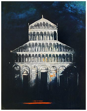 BRUNO MAGONI Morbegno 1940 Duomo di Pisa 2003 Olio su cartone 90 x 70 ca....