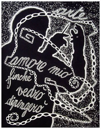 PLINIO MESCIULAM Genova 1926 Amore mio finché vedrò dipingerò 2004 Olio su...