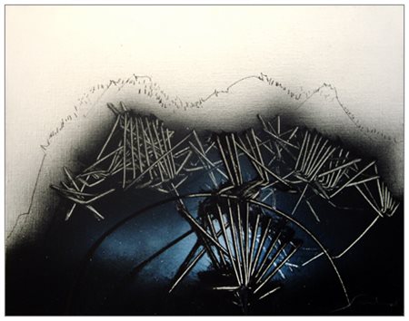 EMILIO SCANAVINO Genova 1922 – Milano 1986 La montagna 1983 Olio su tela 64,5...