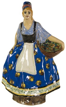 RENATO BASSANELLI, Figura femminile in costume laziale, Anni ‘20, Scultura in...