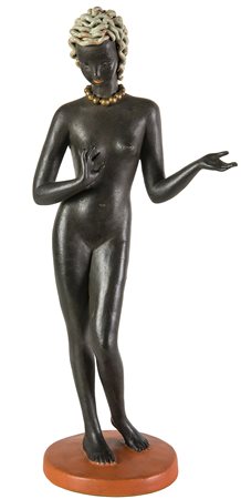 GOLDSCHEIDER - VIENNA, Figura femminile stante , Scultura in ceramica...