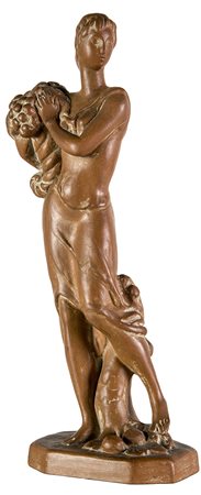 UGO ZACCAGNINI, Estate Figura femminile con cornucopia, Scultura in...