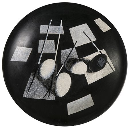 PIETRO MELECCHI, Piatto con decoro a motivi geometrici, Anni ‘70 circa,...