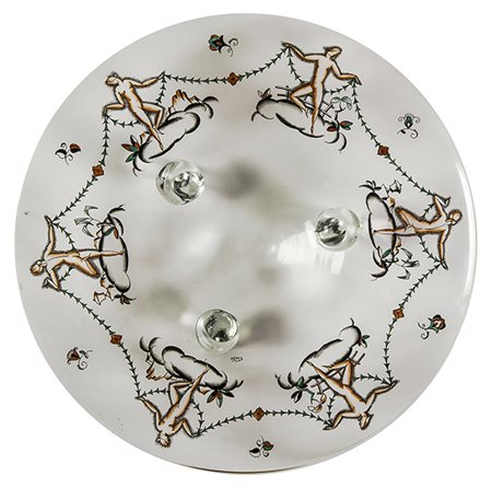 VEDAR - MILANO, Centrotavola decorato con figure femminili e motivi vegetali,...