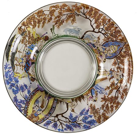VEDAR - MILANO, Centrotavola decorato con soggetto orientale, 1930 circa,...