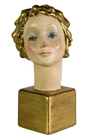 LENCI - TORINO, Testina di donna Disegno di Helen Konig Scavini, Ceramica...