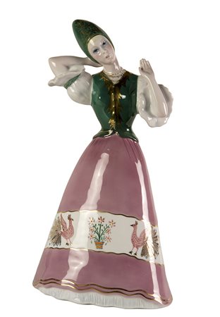 RONZAN - ITALY, Figura femminile in costume tipico, Anni’ 40-’50, Scultura in...