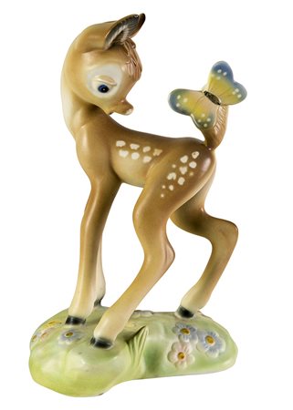LENCI - TORINO, Bamby - Walt Disney, Scultura in ceramica dipinta, h. 26 cm,...