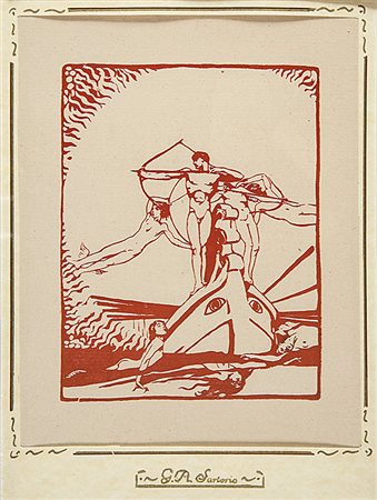 GIULIO ARISTIDE SARTORIO, Sibilla, 1914, Acquaforte in rilievo su zinco su...