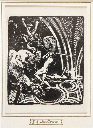 GIULIO ARISTIDE SARTORIO, Sibilla, 1914, Acquaforte in rilievo su zinco su...