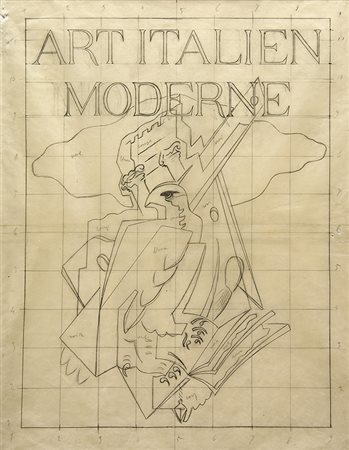 GINO SEVERINI, Studio per la copertina del libro ‘Art Italienne Moderne’ di...