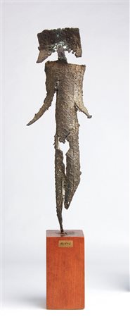 MIRKO BASALDELLA, Il vinto, 1955, Scultura in bronzo, h. cm 34, Autentica su...