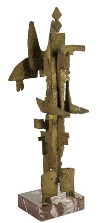 MIRKO BASALDELLA, Senza titolo , Scultura in bronzo, h. 54,5 cm (con la base,...