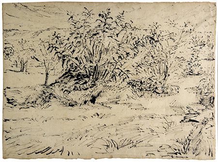 MIRKO BASALDELLA, Paesaggio, China su carta, 31,5 x 42,5 cm, Firma in basso a...