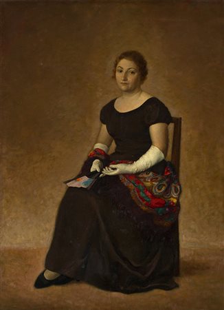 NINO BERTOLETTI, Ritratto di Pasquarosa, 1925, Olio su tela, 171 x 126,5 cm,...