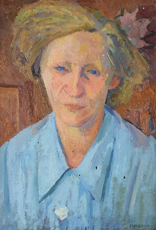 GIUSEPPE CAPOGROSSI, Ritratto di Asta Sondergaard Mazzarella, 1945-47, Olio...