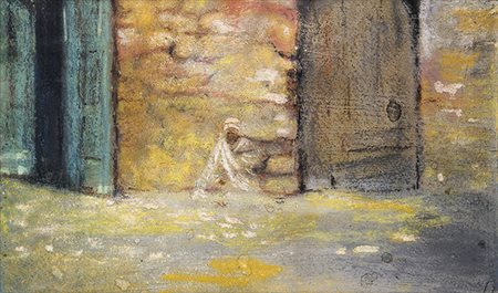 GIUSEPPE ROSSI VERGARA, Bozzetto per Tobruch, 1928, Olio su masonite, 23,5 x...