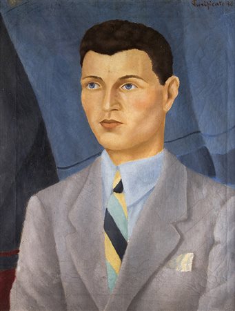 DOMENICO PURIFICATO, Ritratto di giovane, 1936, Olio su tela, 50 x 40 cm,...