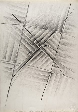 GUIDO STRAZZA, Studio per ‘Ricercare’, 1972, Matita e carboncino su carta, 50...