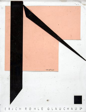 ERICH RÖHLE, Astratto, Tecnica mista e collage, 39,5 x 29 cm circa, Firma al...