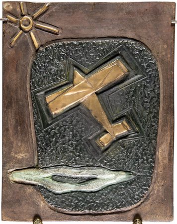 WLADIMIRO TULLI, Aereo al Sole, 1938, Bassorilievo in bronzo, n. esemplare...