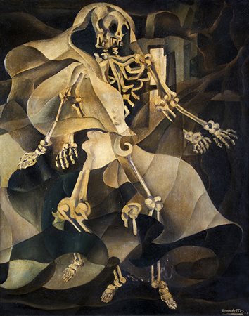 ENZO BENEDETTO, Danza Macabra, 1942, Olio su tela, 72,8 x 60,7 cm, Firma in...