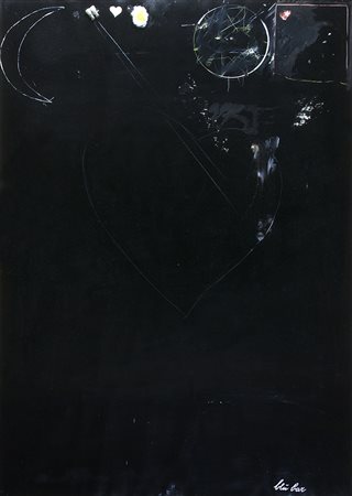 GIOSETTA FIORONI, Blù bar, 1974, Tecnica mista su carta lucida nera, 100 x 70...