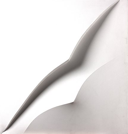 GIUSEPPE AMADIO, Cragi, Tela estroflessa, 75,5 x 80 cm, Firma e titolo al...