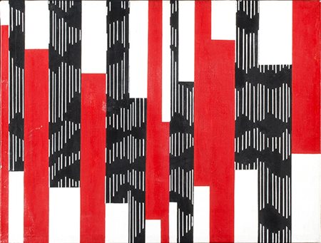FRANCESCO GUERRIERI, RITMO B12, 1964, Acrilico su tela, 30 x 40 cm circa,...