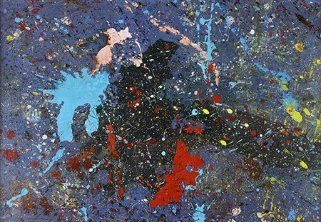 SHŌZŌ SHIMAMOTO, MAGIB34, 2008, Bottle crash: colori acrilici e cocci di...