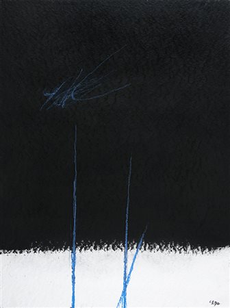 CARLO LORENZETTI , Senza titolo, 1990, Grafite acquarellata e pastello su...