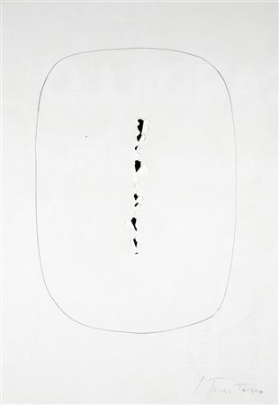LUCIO FONTANA, Concetto spaziale, ante 1965, Matita su carta (Fabriano) con...