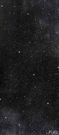 MARIANO ROSSANO, Fine, 1996, Acrilico su legno, 96 x 42 cm, Titolo in basso a...