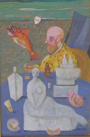 POSSENTI ANTONIO LUCCA 1933 SENZA TITOLO OLIO SU TELA cm 30 x 20 Firma in...