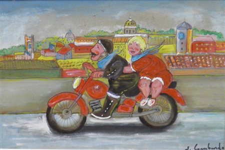 LOMBARDO SALVO Favara 1948 SENZA TITOLO OLIO SU TAVOLA cm 20 x 30 Firma in...