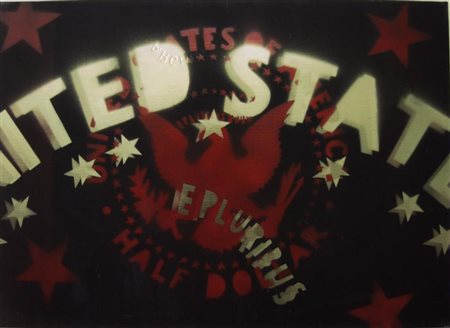 ANGELI FRANCO ROMA 1935 ROMA 1988 E PLURIBUS, 1978 SMALTO SU TELA cm 50 x70...