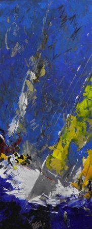 TORALDO FRANCESCO CATANZARO 1974 SOLITARIO, 2007 OLIO SU TAVOLA cm 70 x 30...