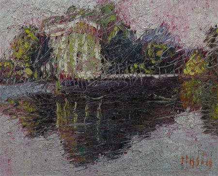 MASIA ROBERTO IGLESIAS 1958 NEW YORK OLIO SU TELA cm 40 x 50 Firma in basso a...