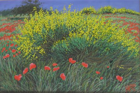 AZZINARI FRANCO San Demetrio Corone ) 1949 SENZA TITOLO OLIO SU TELA cm 30 x...