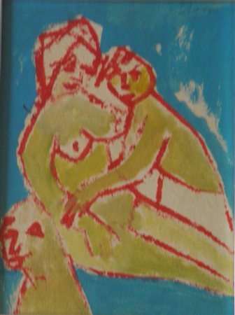 MACCARI MINO SIENA 1898 ROMA 1989 SENZA TITOLO, 1998 OLIO SU CARTONCINO cm...