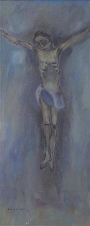 DONADEL BRUNO FARRA DI SOLIGO 1929 CROCEFISSIONE, 1980 OLIO SU TELA cm 75 x...