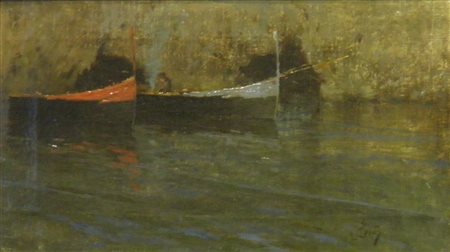 ANTONINO LETO MONREALE 1844 CAPRI 1913 CAPRI, 1870 OLIO SU TELA cm 18,5 x 31...